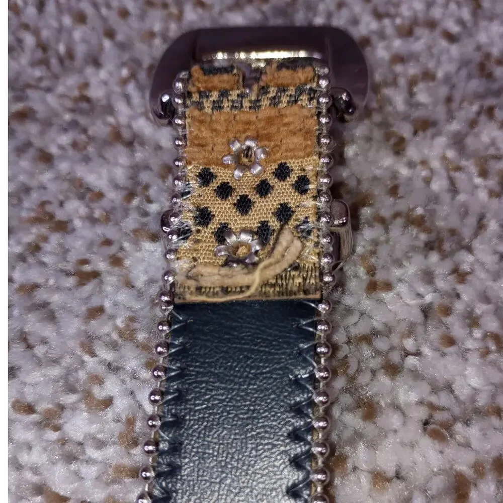 Boho Woven Belt Medium Earth Tone Multicolored Patterned Waist Belt M